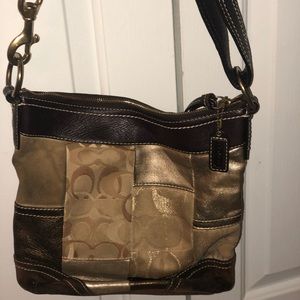 Metallic Patch coach handbag